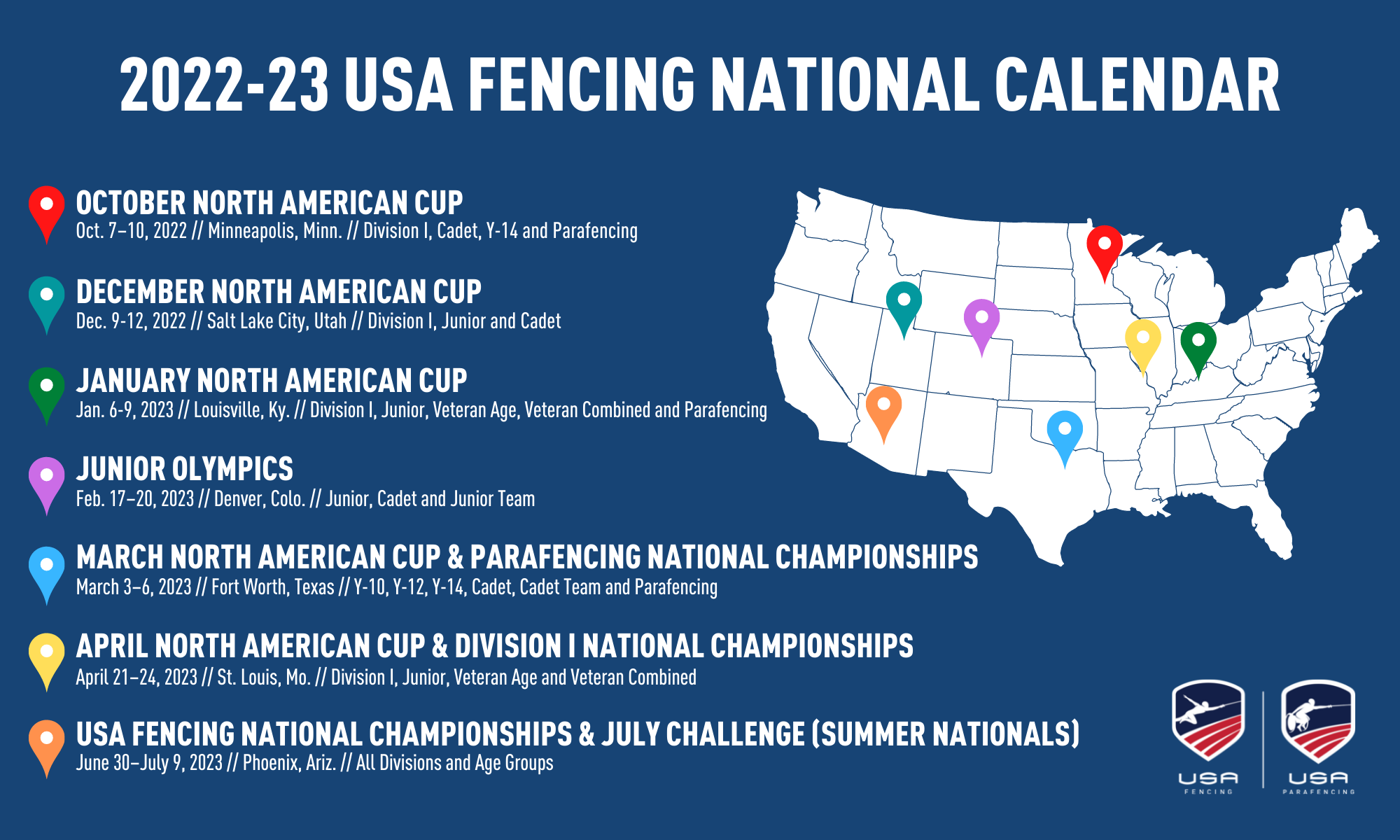 202223 USA Fencing Schedule Announced SoCal Division